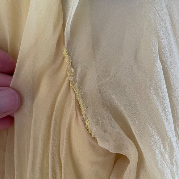1970s Yellow CHIFFON EVENING GOWN - Picture 7 of 8